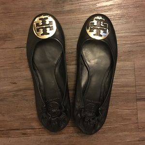 Tory Burch Black with Gold Accent Flats